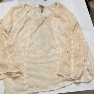 Knox Rose Cream Sheer Blouse